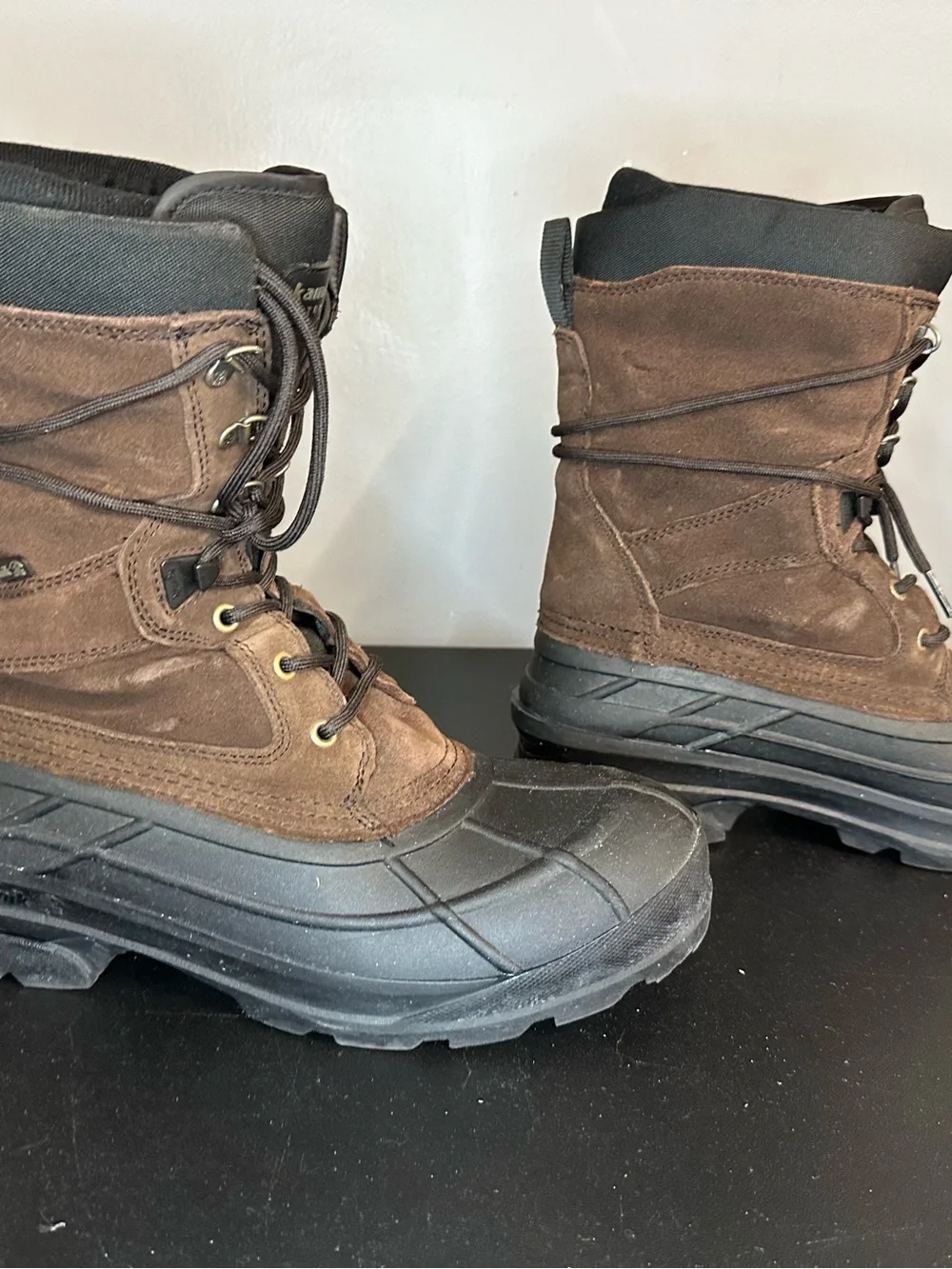Kamik Men's Brown and Black Waterproof Snow Boots